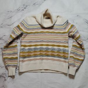 Lilla P Full Sleeve Textured Turtleneck Sweater